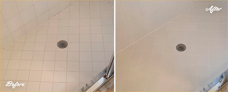 Shower Before and After a Service from Our Tile and Grout Cleaners in Long Island City