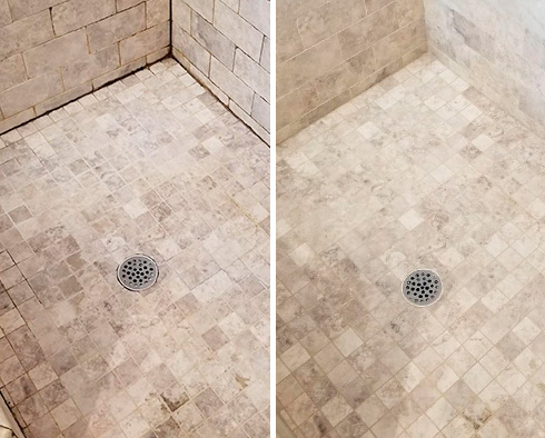 Shower Before and After Our Caulking Services in Jackson Heights, NY
