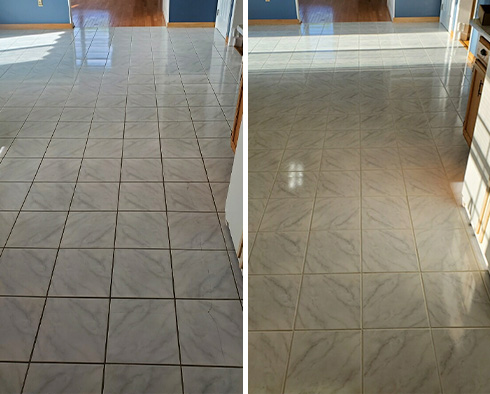 Ceramic Tile Before and After Our Queens Grout Cleaning Service