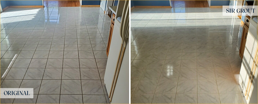 Ceramic Tile Before and After Our Queens Grout Cleaning Service