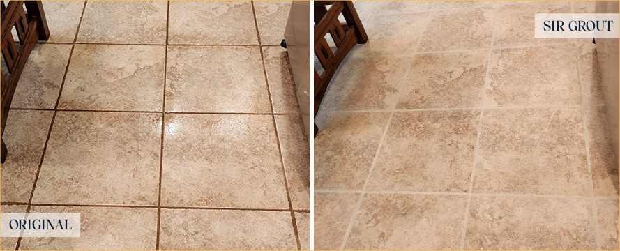 Floor Before and After an Excellent Grout Sealing in Queens, NY