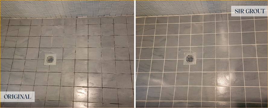 Shower Before and After an Excellent Grout Sealing in Bayside, NY
